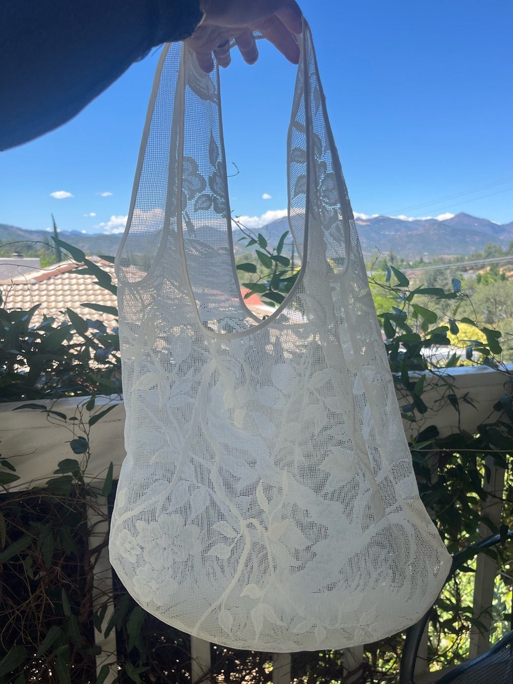 Handmade Sheer White Vintage Lace Shoulder Bag - Picture 6 of 9